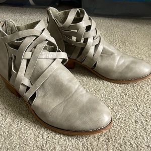 Gray Strap Booties